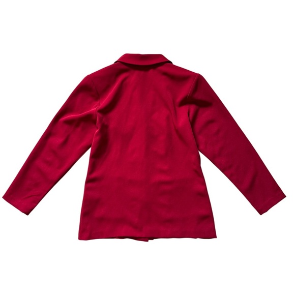 Red Pantsuit Set Sz M Wide Leg Work Office Chic Business Casual Suit - Picture 3 of 8